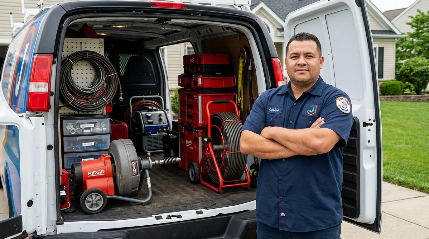 Professional drain cleaning equipment and Johns Plumbing LLC plumber in Shepherdsville